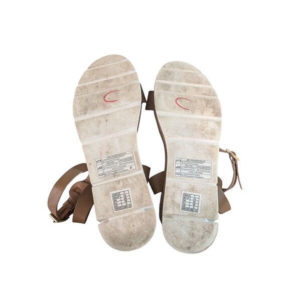 Forever 21 Womens Sandals Ankle Strap Shoes Brown Open Toe Size 7 - Picture 4 of 4